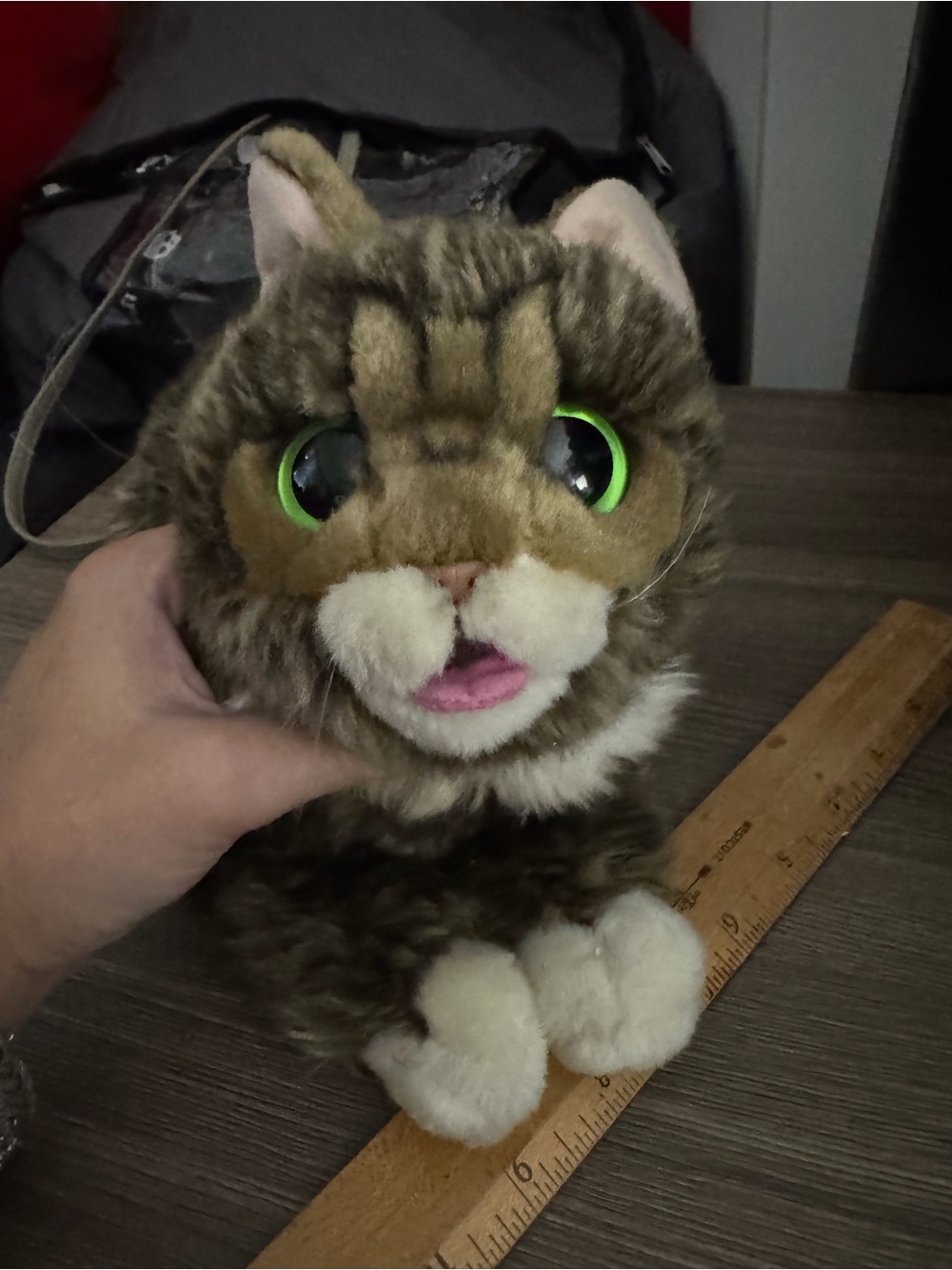 Lil Bub Plush Brown Tabby Cat Toy with Green Eyes